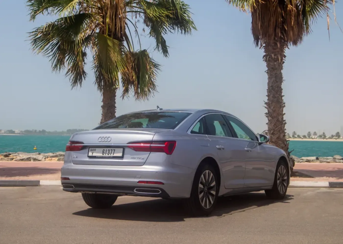 White Audi SUV ready for rent in Dubai