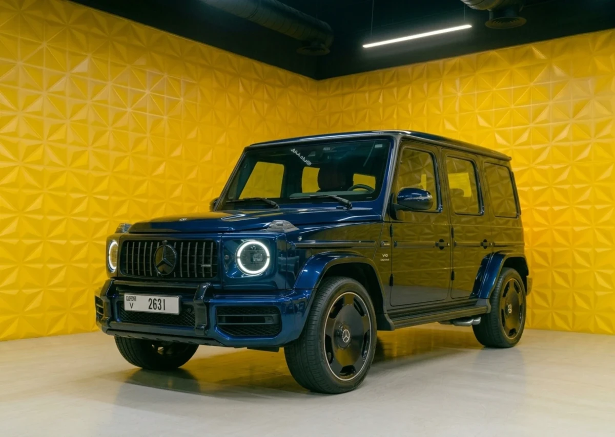 Mercedes Benz G63 2025 AMG Dark Blue for rent in Dubai
